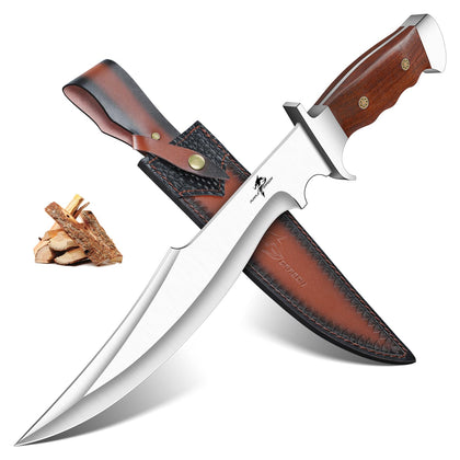 Purple Dragon Bowie Knife blade detail showing a 10.63-inch edge for heavy chopping.