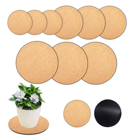 Purple Star 1N 4-inch cork plant coaster top view; protects surfaces from spills.