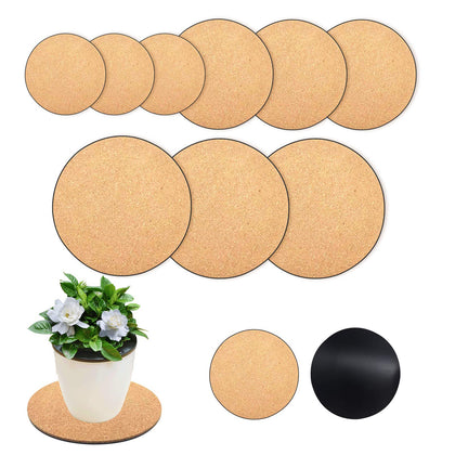 Purple Star 1N 4-inch cork plant coaster top view; protects surfaces from spills.