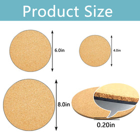 Purple Star 1N 6-inch cork plant coaster; moisture protection for furniture.
