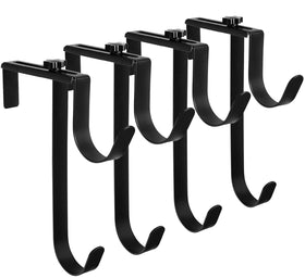 Purple Star 1N double pool fence hook on a fence keeps pool tools organized