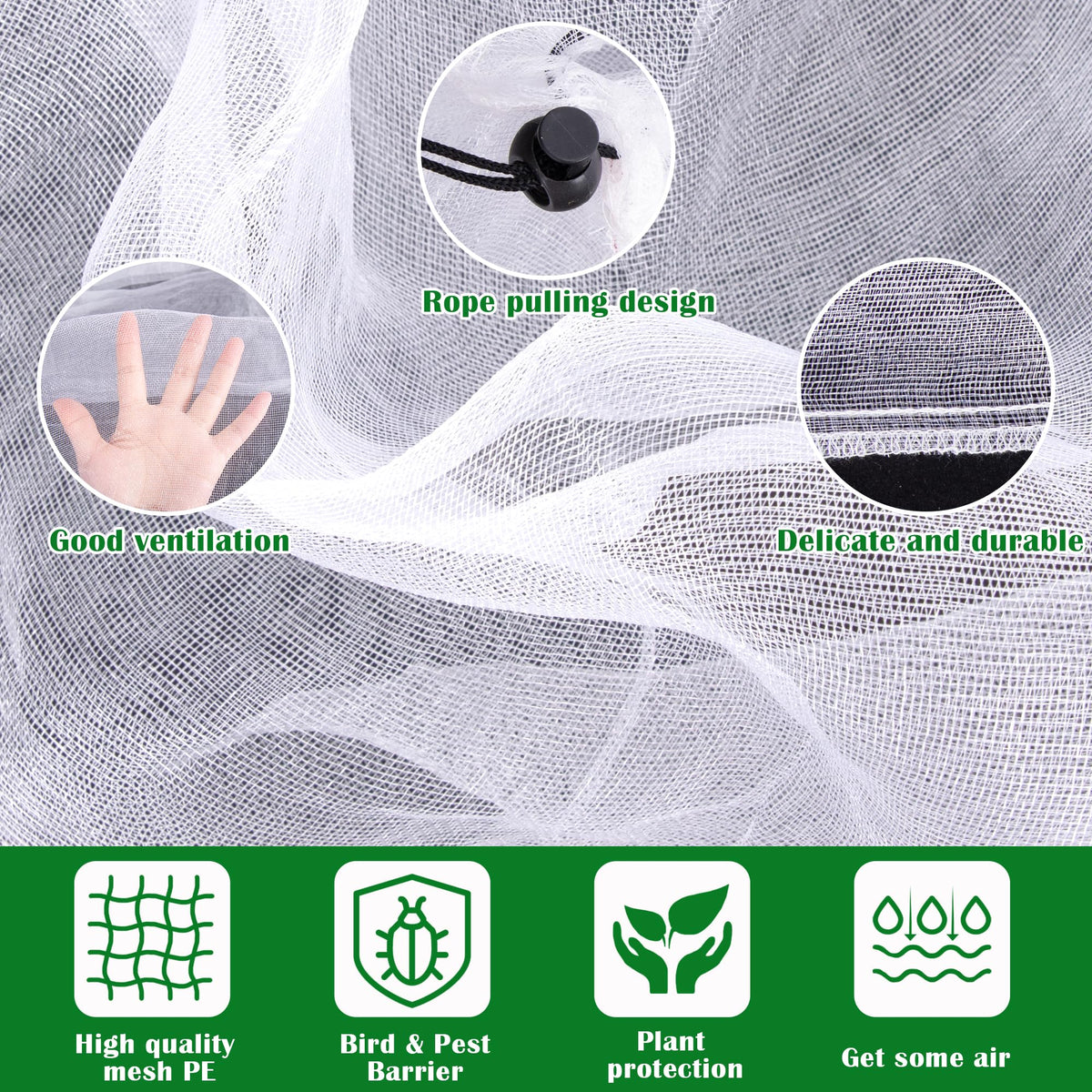 PURPLE STAR 1N durable PE mesh garden netting for long-lasting outdoor use