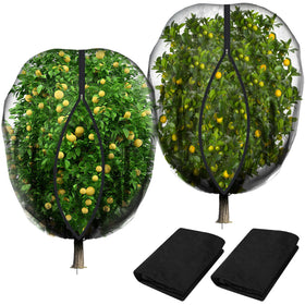 Purple Star 1N fruit tree netting with zipper covers large trees while allowing airflow.