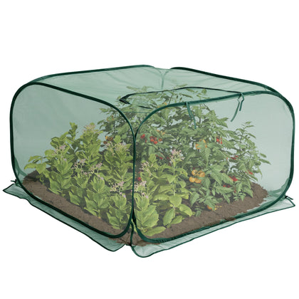 Purple Star 1N pop-up mesh plant cover protecting outdoor plants.