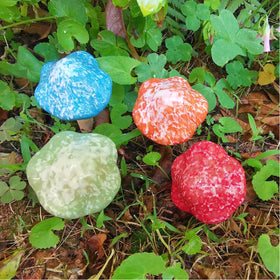 Purple Star ceramic mushrooms ideal gift for plant lovers and gardeners