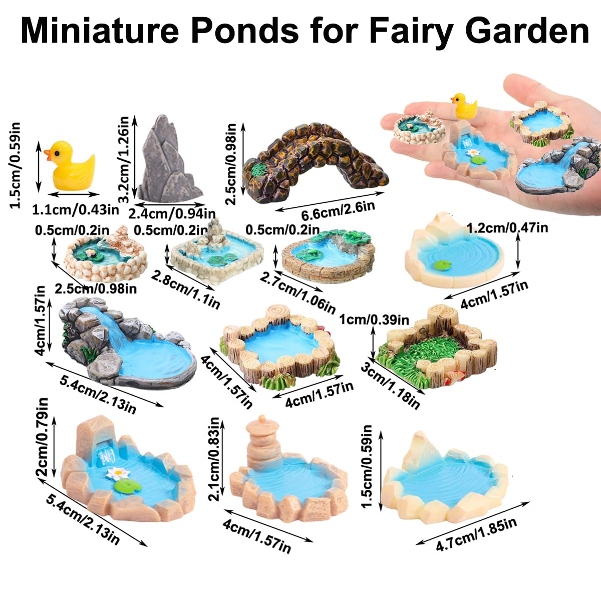 Purple Star mini resin ponds add color and charm to terrariums and fairy houses.