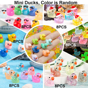 Purple Star resin ducks with varied colors for vivid decorative accents.