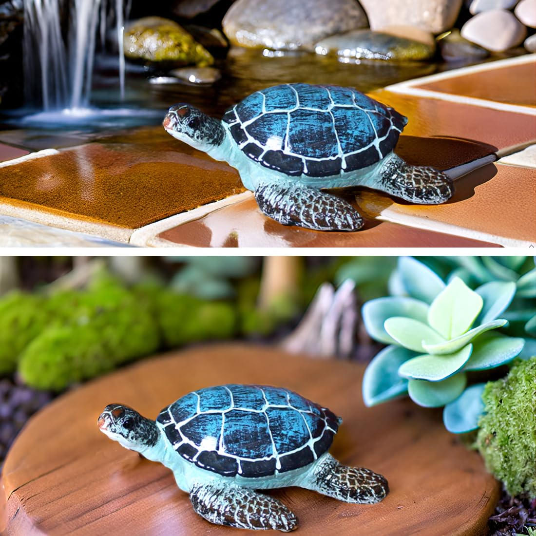 Purple Star turtle ornament brightens outdoor yards and ponds with playful color.