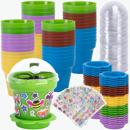 Purplestar cupcake pots with humidity dome support seedling growth and monitoring.