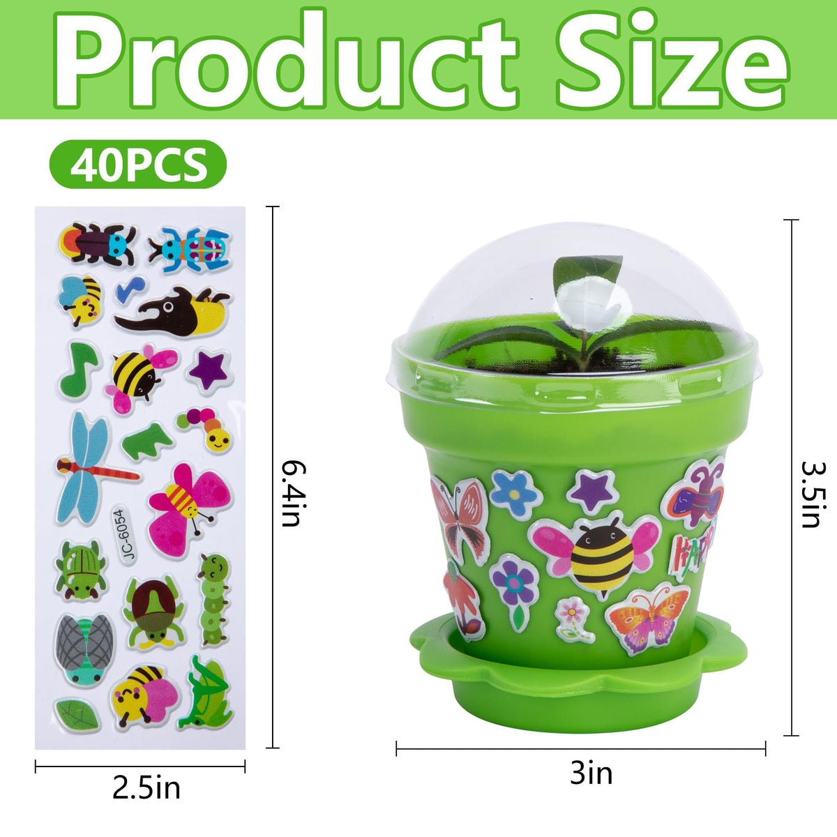 Purplestar foam stickers for easy DIY pot customization.