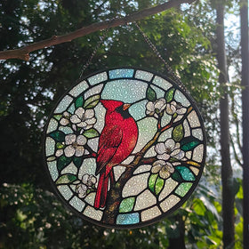 PURRGIFTS decorative bird window decor enhances living room, kitchen, or office lighting.