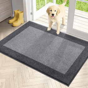 PURRUGS dirt-trapping door mat at the front door highlighting its low-profile design for smooth clearance.