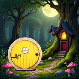 PurYupearl fairy door garden ornament provides a playful fairy-tale focal point.