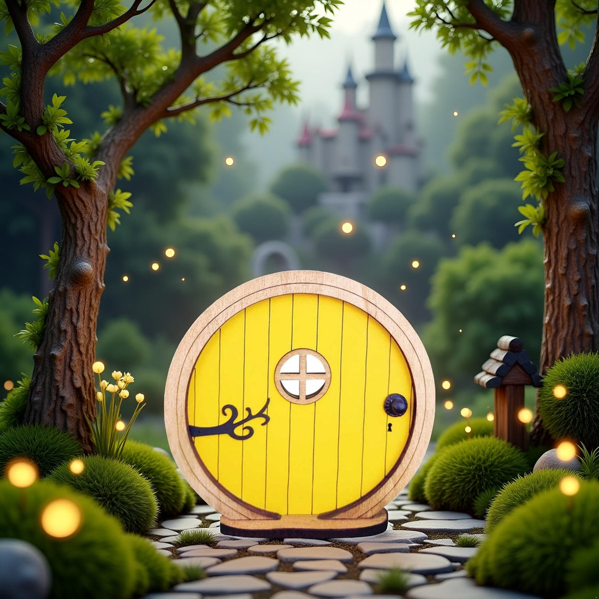 PurYupearl fairy door outdoor decor withstands sun, rain, and breeze.