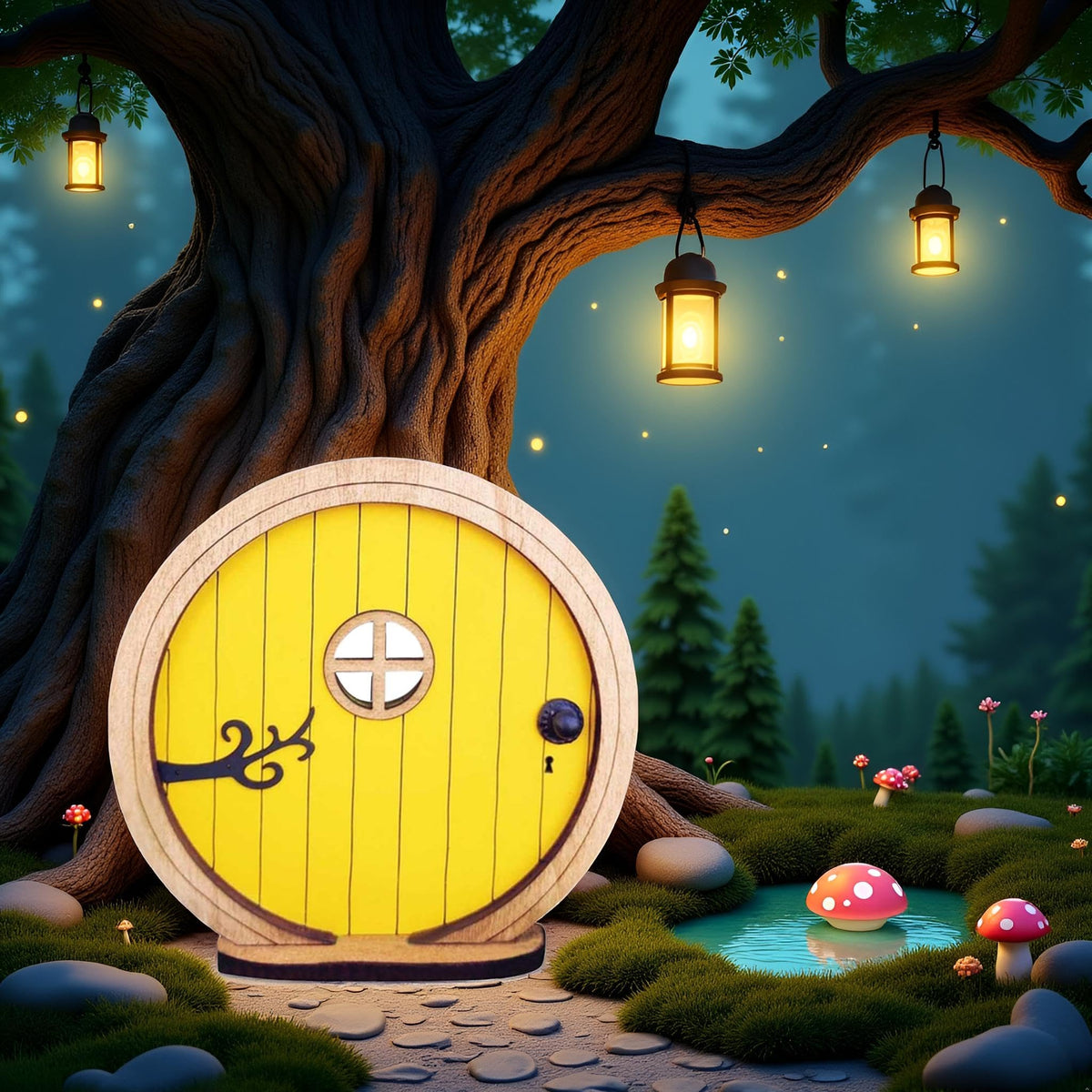 PurYupearl fairy door rustic finish suits weathered garden aesthetic.