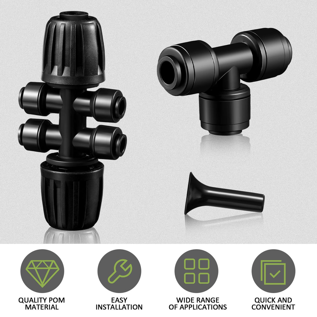 Pushglossy 1/4 in tubing end plug sealing ends to prevent leaks.