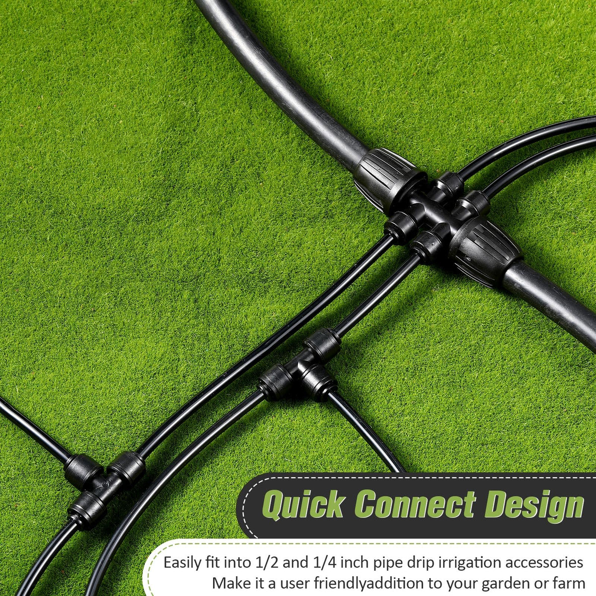 Pushglossy drip irrigation kit helps extend watering coverage to beds.