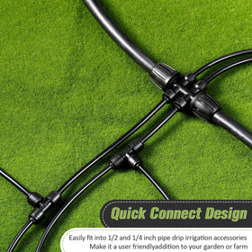Pushglossy drip irrigation kit helps extend watering coverage to beds.