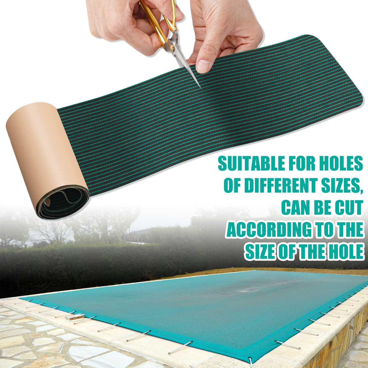 Pushglossy pool patch kit packaging showing value and two-roll option.