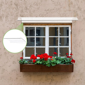 Pushglossy door canopy shields exterior furniture from sun and moisture.