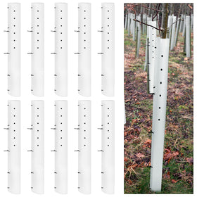 Pushglossy tree grow tube 36in white protects saplings for stronger early growth.