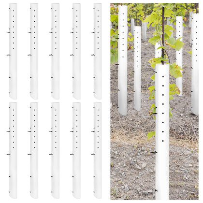 Pushglossy tree grow tube 60-inch white shield protects seedlings and promotes healthy early growth.