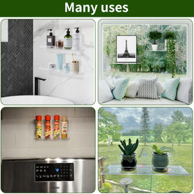 Pusonor suction cups on glass or tile provide a strong hold