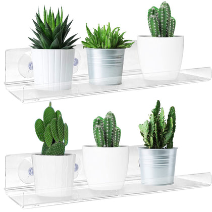 Pusonor suction window shelf on glass holds up to 15 lbs for plants