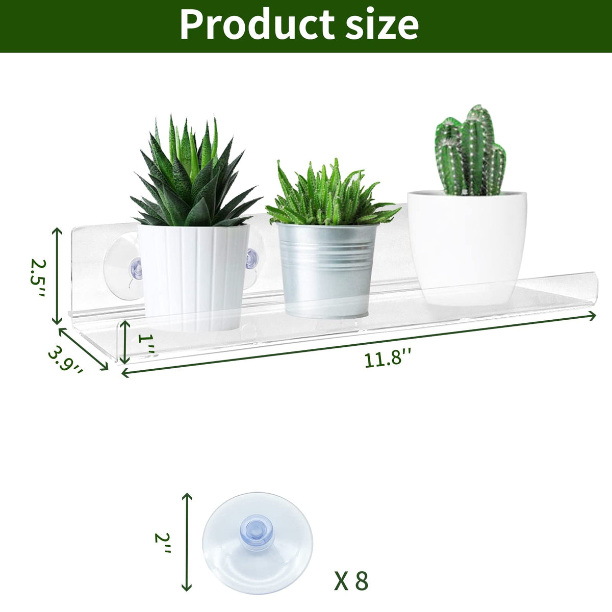 Pusonor clear acrylic lip detail prevents items from falling off the shelf