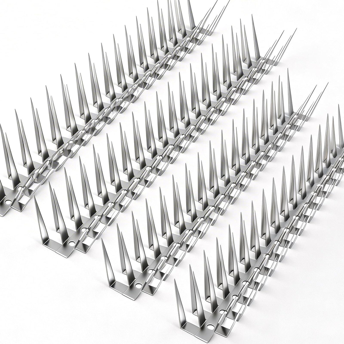 Puthpy Bird Spikes 12-inch strip closeup deterring perching on ledges
