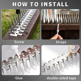 Puthpy outdoor spikes installed along roof edge and gutter