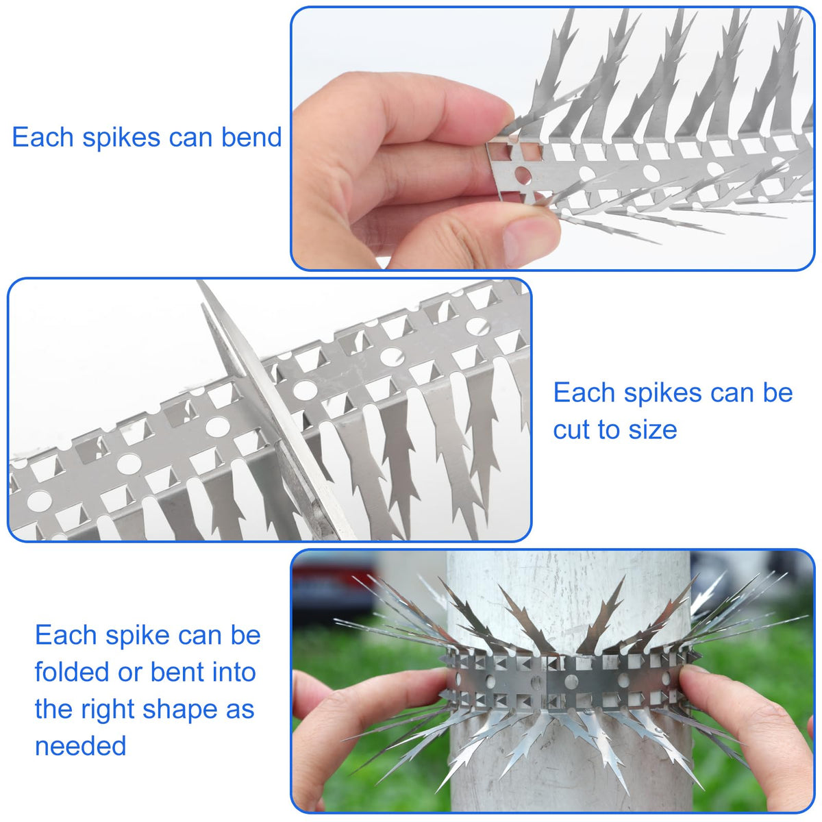Puthpy Bird Spikes roof edge design for extended weatherproof protection