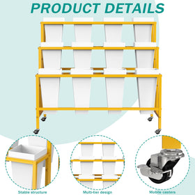 Putros 12-bucket system helps categorize varieties for quick swaps.