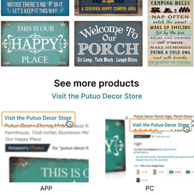 Putuo Decor decorative sign offers vintage charm and durable, rust-free material.