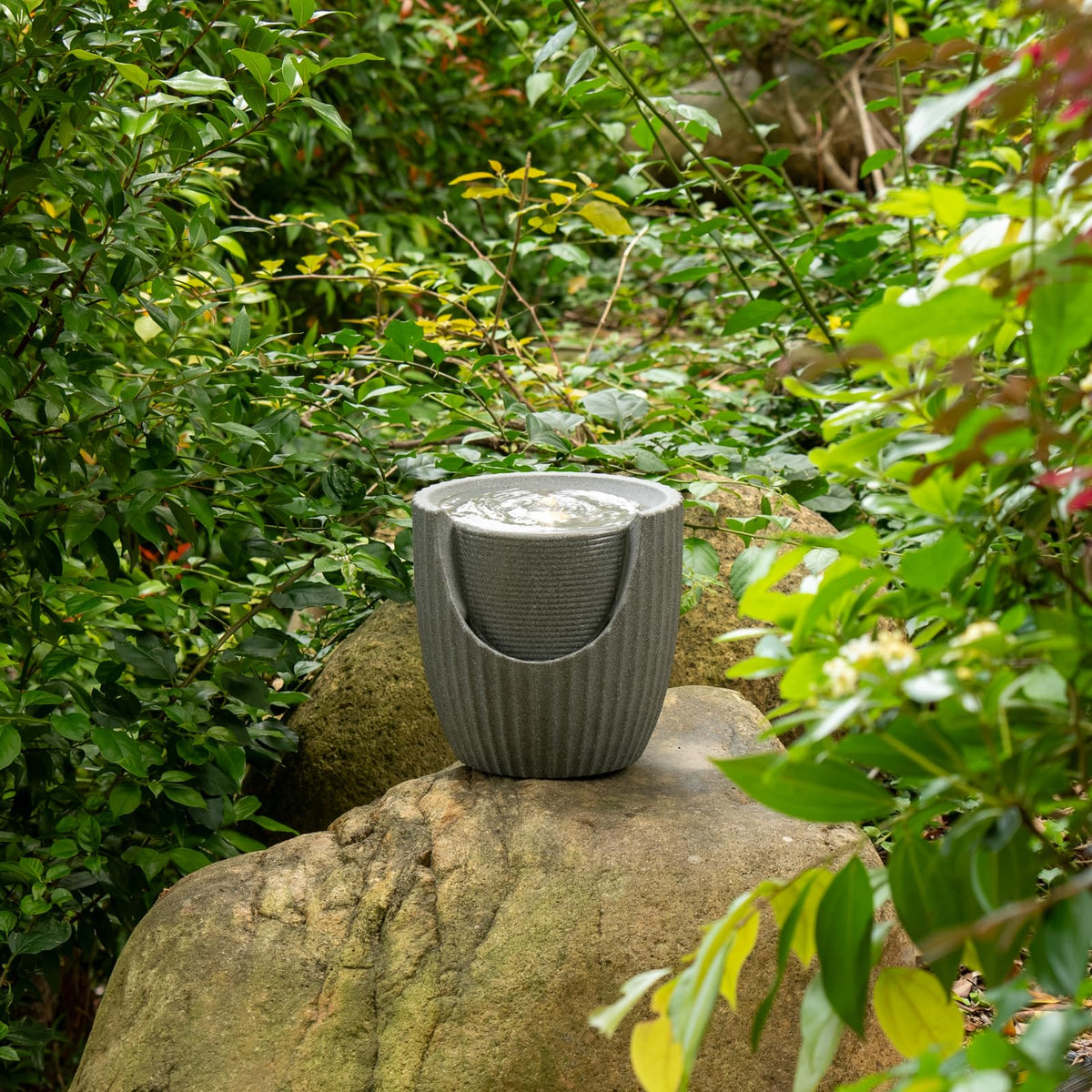 Puulye lightweight fountain ideal for patio, porch, and tabletop display.