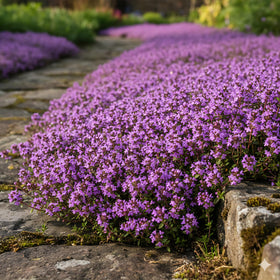 PUVWEZN creeping thyme seeds ideal for low-height edging near patios.