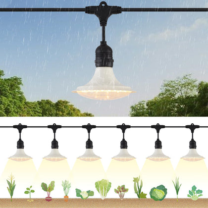 PuxiGrow outdoor six-light setup ready for garden use