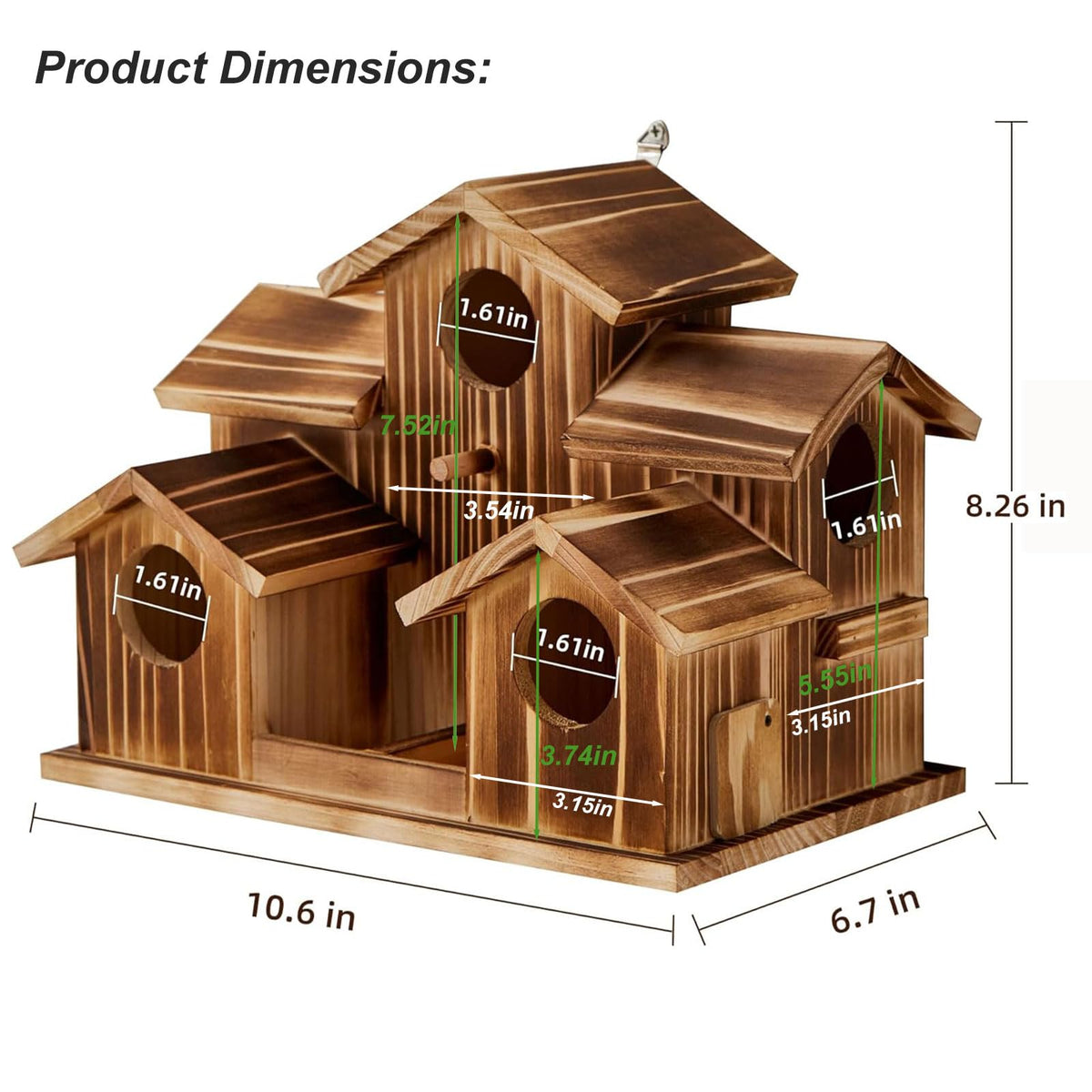 Puyikes castle-style outdoor bird house enhances garden scenery