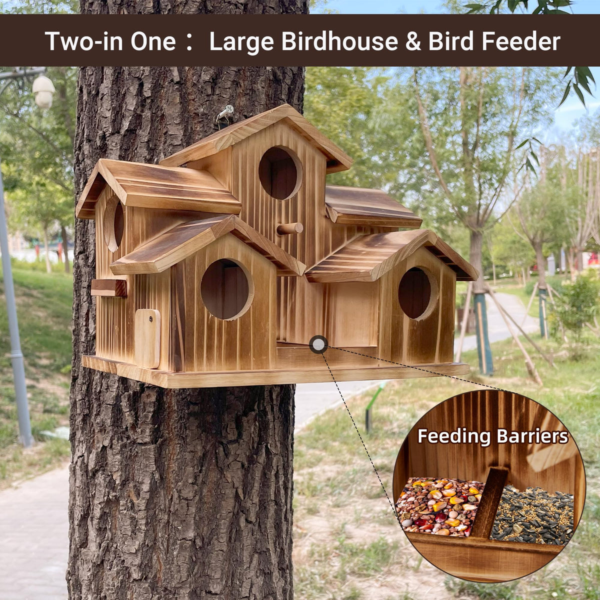 Puyikes castle-shaped bird house adds charming garden decor