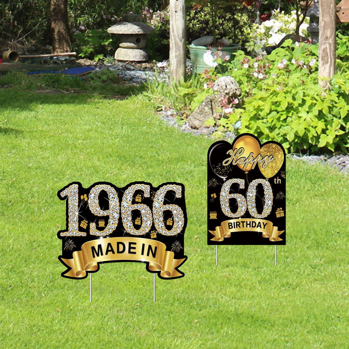 Puyruiv large lawn sign measures 15.74 by 11.8 inches for high visibility in any yard.