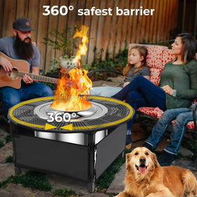 Puzau 24in inner diameter fire pit surround fits most bonfires