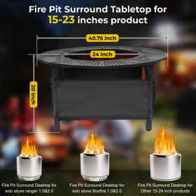 Puzau rust-resistant metal fire pit surround adds durable protection