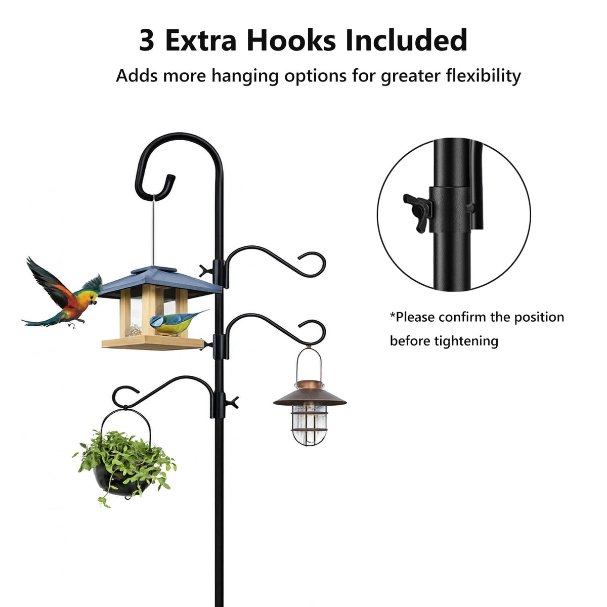 Pvifvi 5-prong base provides extra stability for outdoor installations.