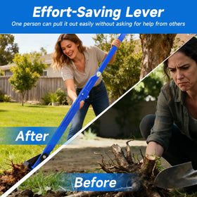 Pvirbravoo Sapling Puller Tool ergonomic-leverage reduces back strain during uprooting.