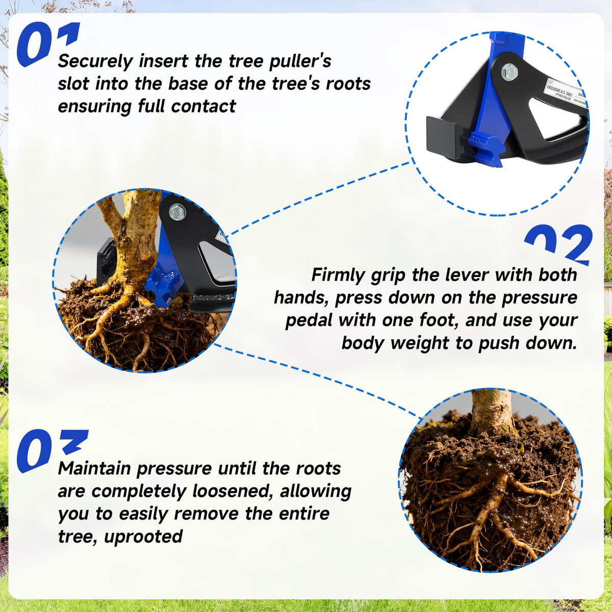 Pvirbravoo Sapling Puller Tool in use demonstrates single-person uprooting and land clearing.