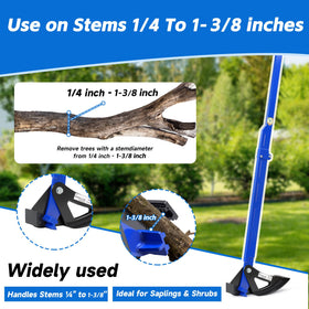 Pvirbravoo Sapling Puller Tool shows reinforced-steel-jaws for stubborn roots and shrubs.