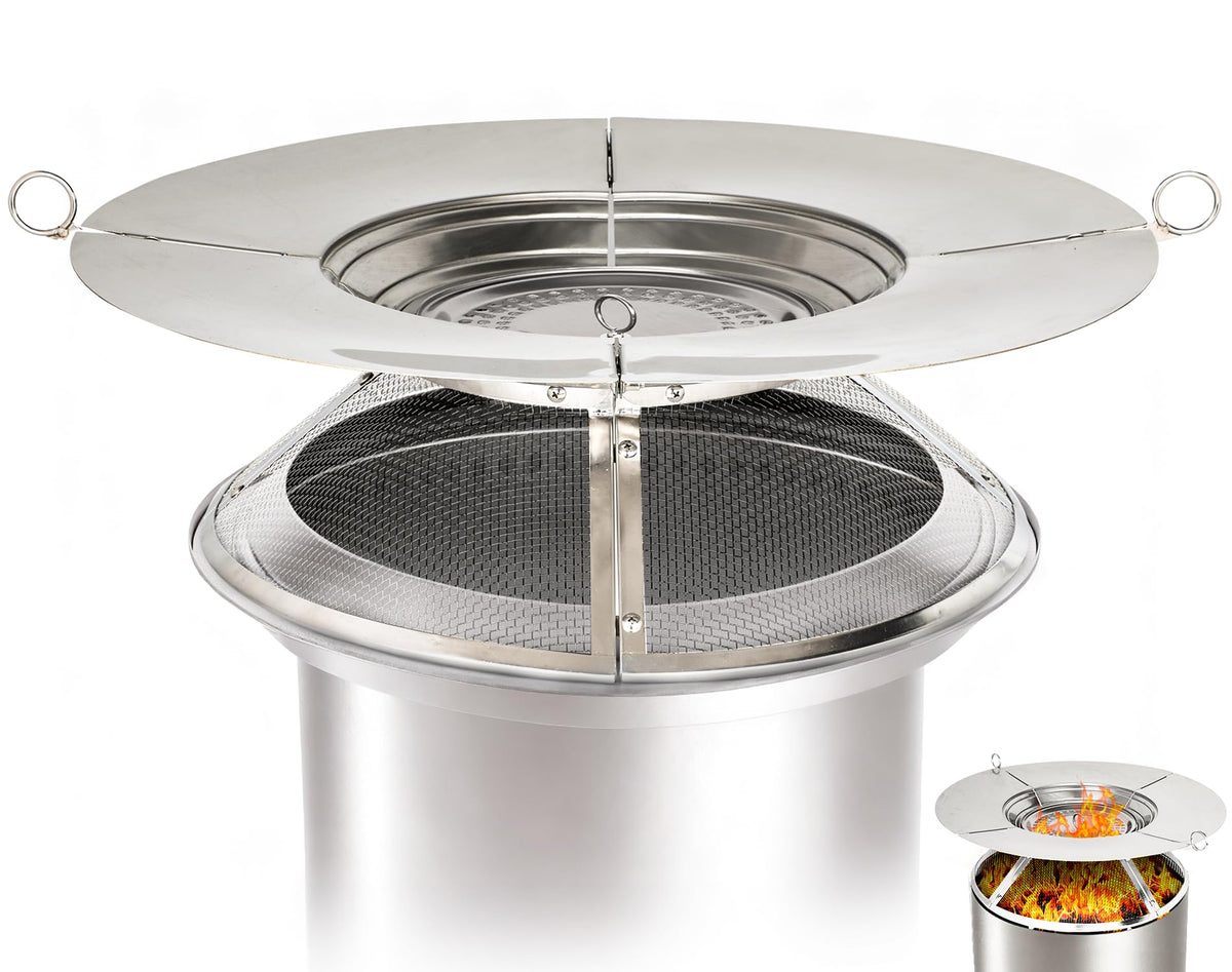 PWSOMJ heat deflector for Bonfire 19.5 inches extends warmth safely.