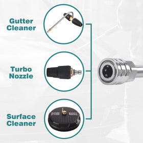 PWACCS-compatible with Ryobi, Greenworks, and Karcher pressure washers
