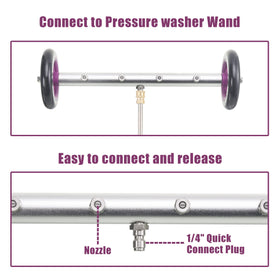 PWACCS 15-9 inch straight extension wand for reach and easy attachment.
