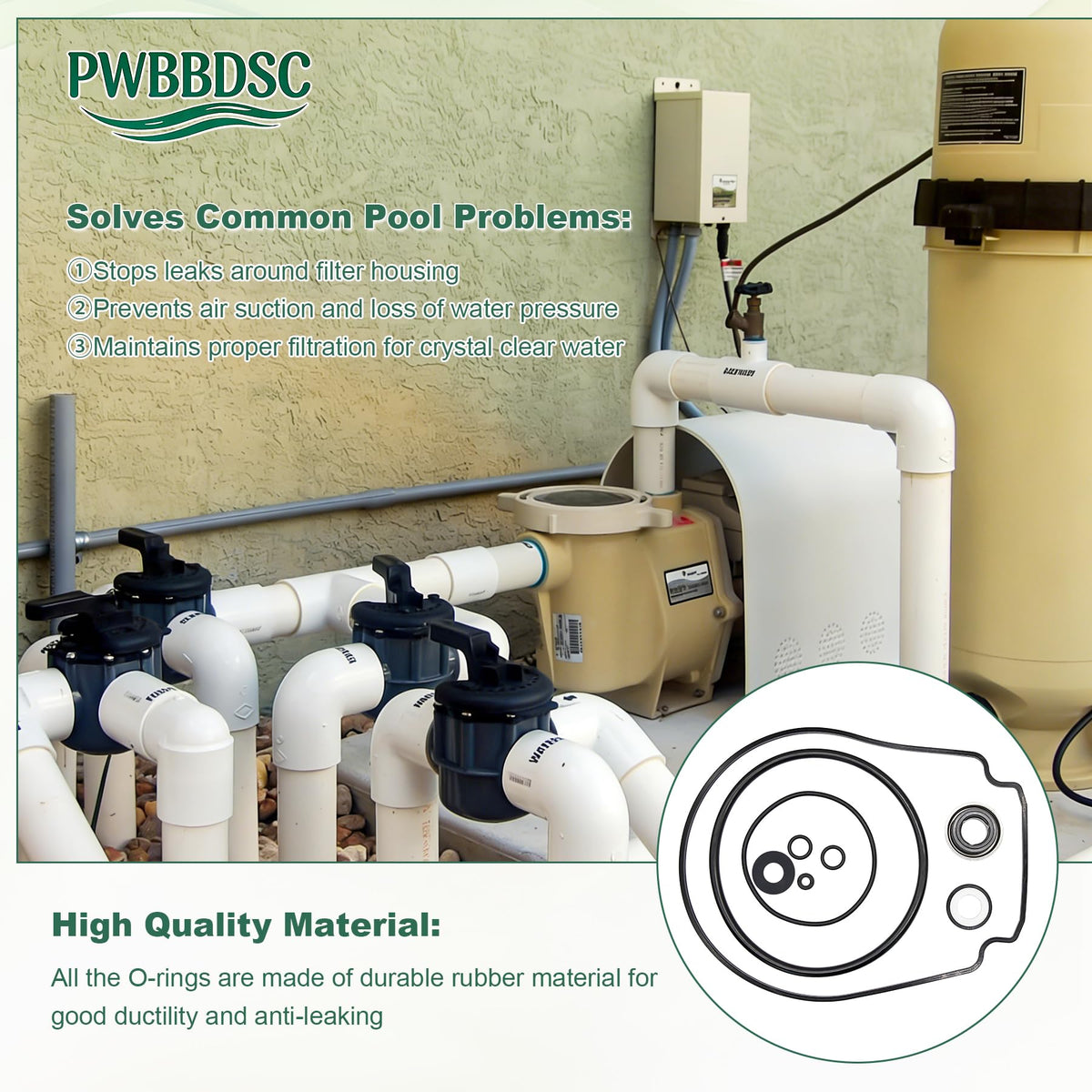 PWBBDSC Lid O-ring delivers a secure cover fit, preventing air intrusion.